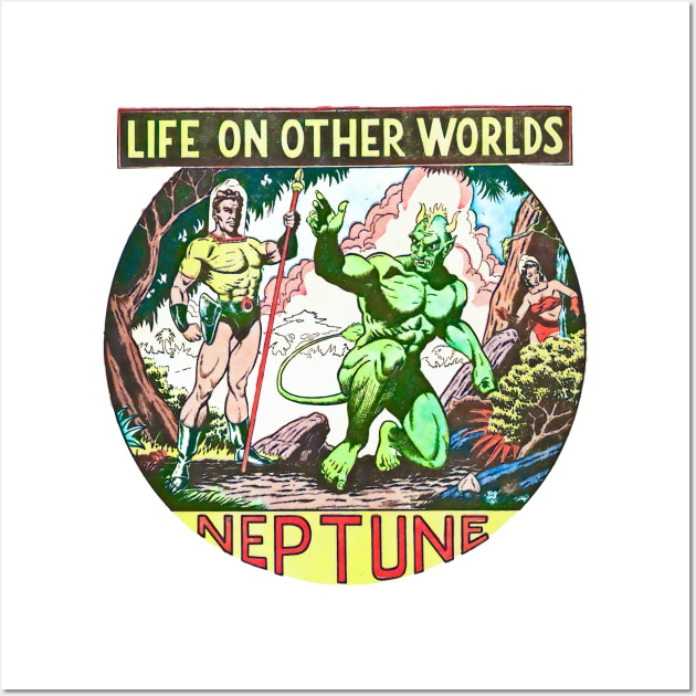 Life on Other Worlds Neptune Extraterrestrial Retro Vintage Comic Wall Art by REVISTANGO